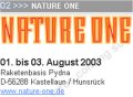 Nature One :: 1er + 2me + 3me aot 2003